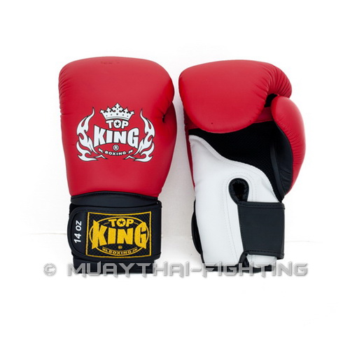 NWT TOP KING Boxing gloves Black White Red TKBGSA 01 Air Muay Thai MMA K1 Gloves 