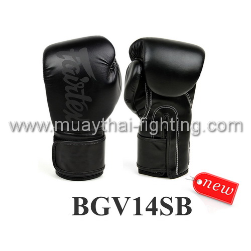 Fairtex Boxing Gloves Micro Fiber Black on Black BGV14SB