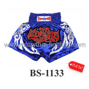 ThaiSmai Muay Thai Shorts Blue White BS-1133
