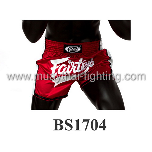 Fairtex Slim Cut Muay Thai Shorts Red/White BS1704