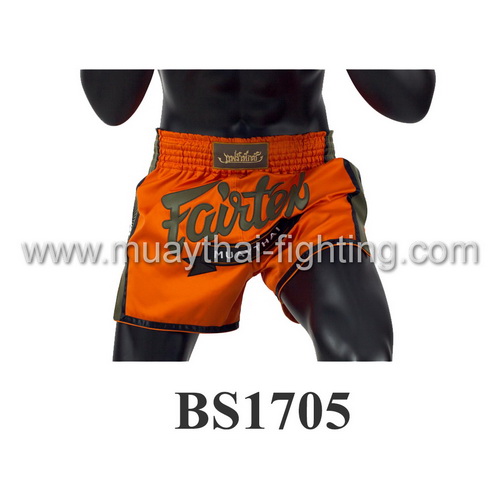 Fairtex Slim Cut Muay Thai Shorts Orange/Green BS1705