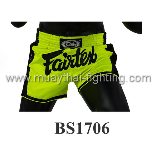 Fairtex Slim Cut Muay Thai Shorts Green (Lime Green) BS1706