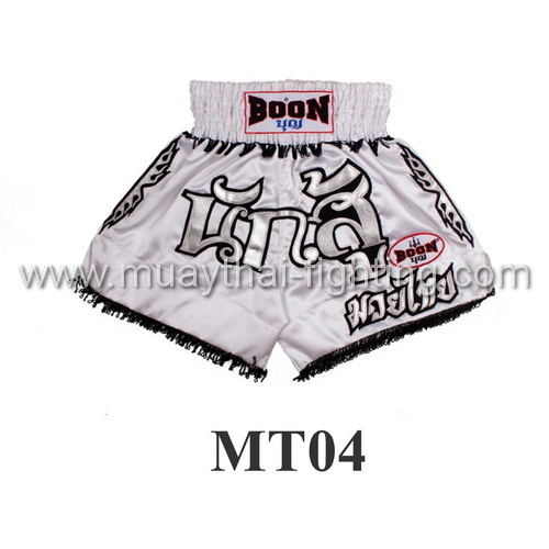 Boon Muay Thai White Warrior Shorts MT04