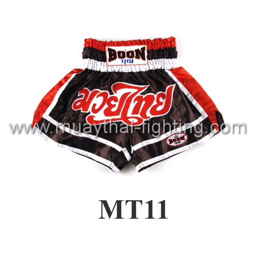 Boon muay Thai Red Black White Shorts MT11