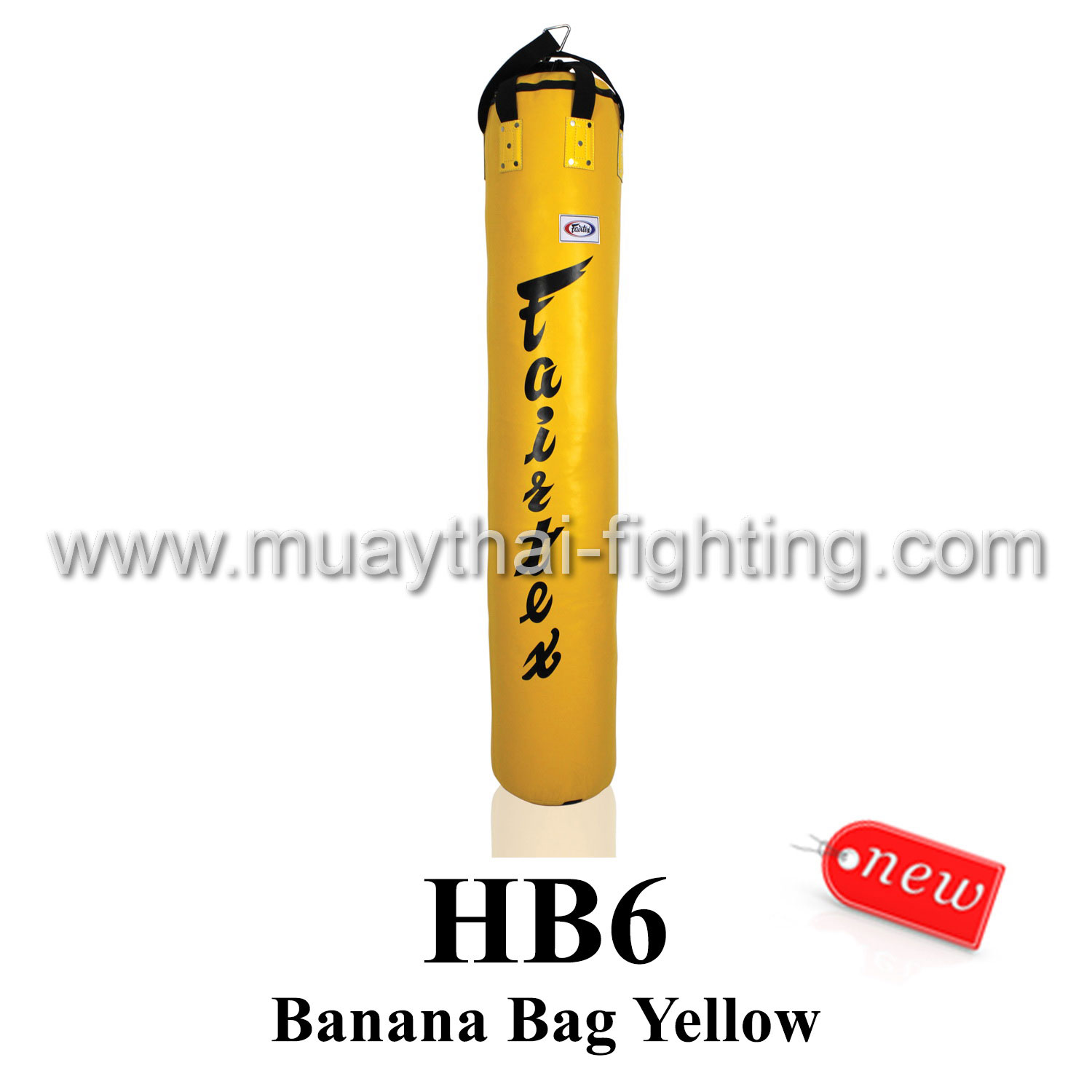 Fairtex 6ft Muay Thai Banana Bag HB6 (UnFilled) Yellow