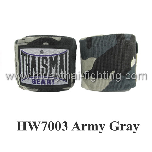 ThaiSmai Fancy Design Elastic Handwraps Army Gray HW-7003