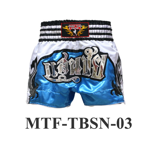 MuayThai-Fighting Boxing Shorts Blue San Chai MTF-TBSN-03