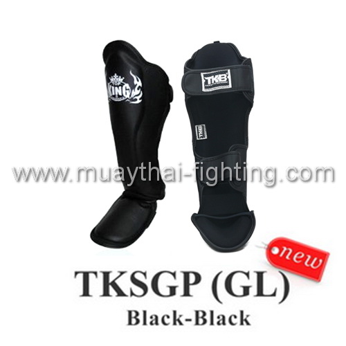 TOP-KING-Shin-Guard-Pro-Genuine-leather-TKSGP-(GL)-Black/Black
