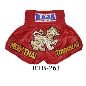 Raja Muay Thai Satin Shorts Red RTB-263
