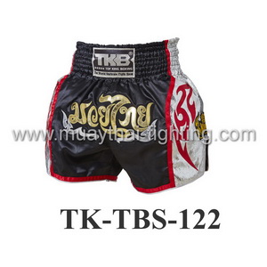 Top King Muay Thai Shorts Black-Silver TK-TBS-122