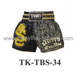 Top King Dragon Over the Place Muay Thai Shorts Gold TK-TBS-34