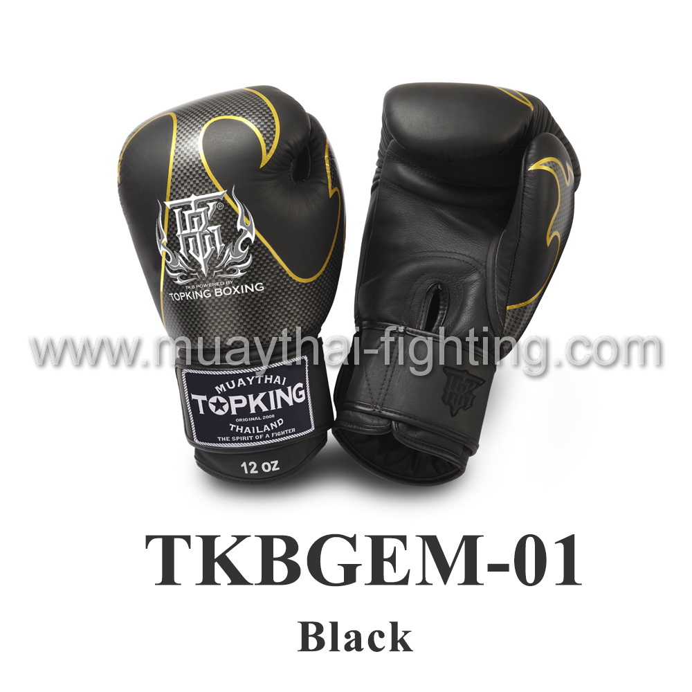 Top King Boxing Gloves Empower Creativity TKBGEM-01 Black