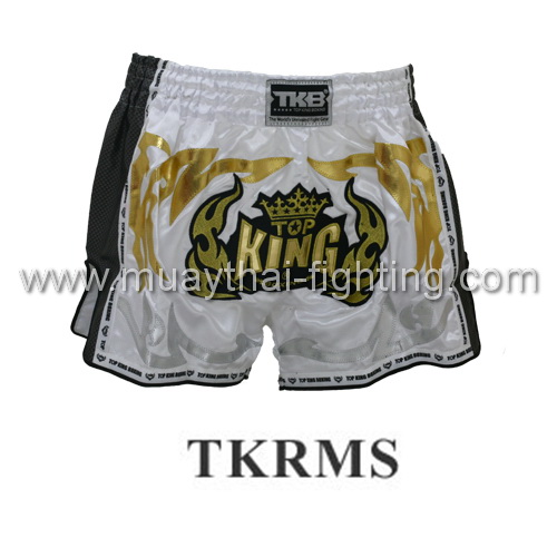 Top King Special Retro Muay Thai Shorts White TKRMS