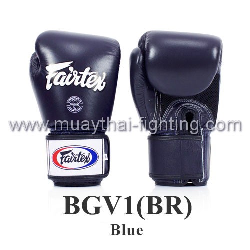 Fairtex Boxing Glove Tight Fit Breathable BGV1(BR) Blue