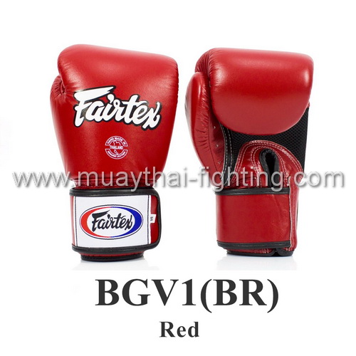 Fairtex Boxing Gloves Tight Fit Breathable BGV1(BR) Red