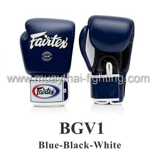 Fairtex Muay Thai Boxing Gloves BGV1 Blue/Black/White