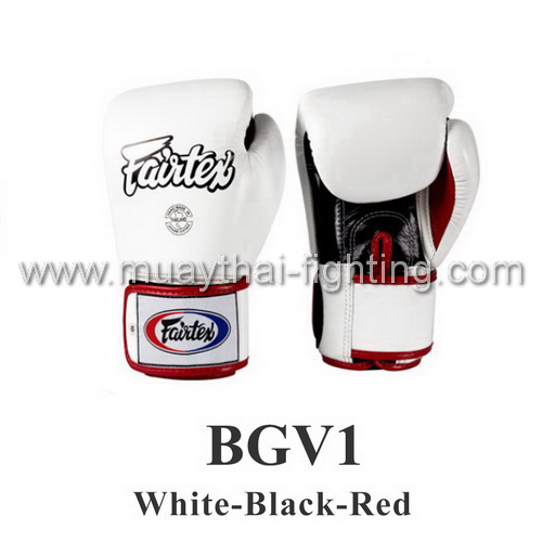 Fairtex Boxing Gloves BGV1 White/Black/Red