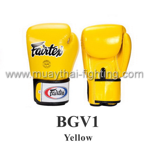 Fairtex Muay Thai Boxing Gloves BGV1 Yellow