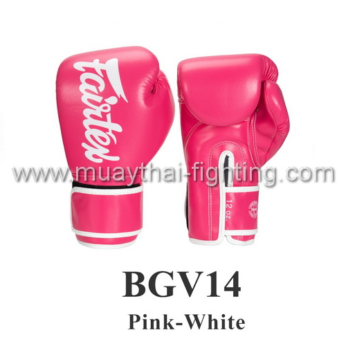 Fairtex Boxing Gloves Brand New Micro Fiber BGV14 Pink/White