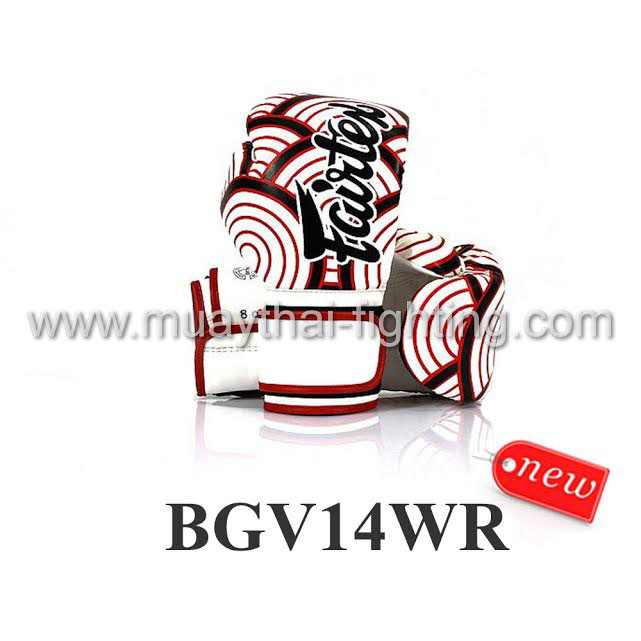 Fairtex Boxing Gloves Micro Fiber White Red BGV14WR