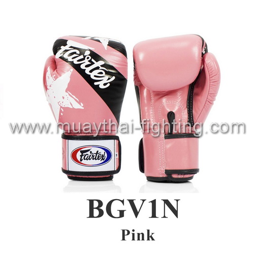 Fairtex Muay Thai Boxing Gloves With Nation Print - BGV1N Pink