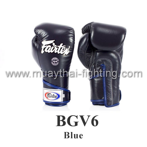 Fairtex Stylish Angular Sparring  Gloves Locked Thumb BGV6 Blue