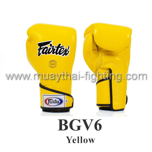 Fairtex Stylish Angular Sparring  Gloves Locked Thumb BGV6Yellow