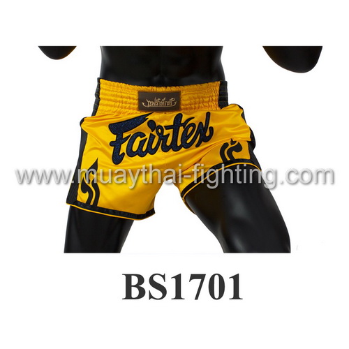 Fairtex Slim Cut Muay Thai Shorts Yellow/Black BS1701