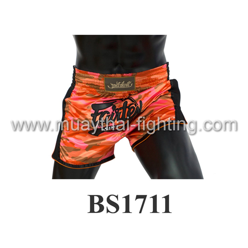 Fairtex Slim Cut Muay Thai Shorts Camo Orange BS1711