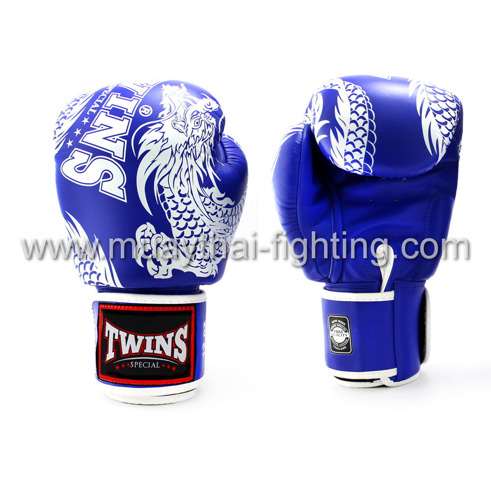 Twins Fancy Boxing Gloves Dragon Twins FBGVL3-49 White/Blue