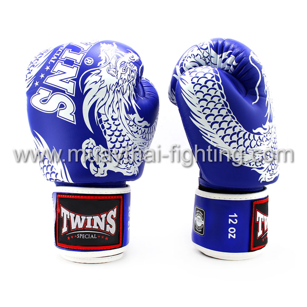 Twins Fancy Boxing Gloves Dragon Twins FBGVL3-49 White/Blue