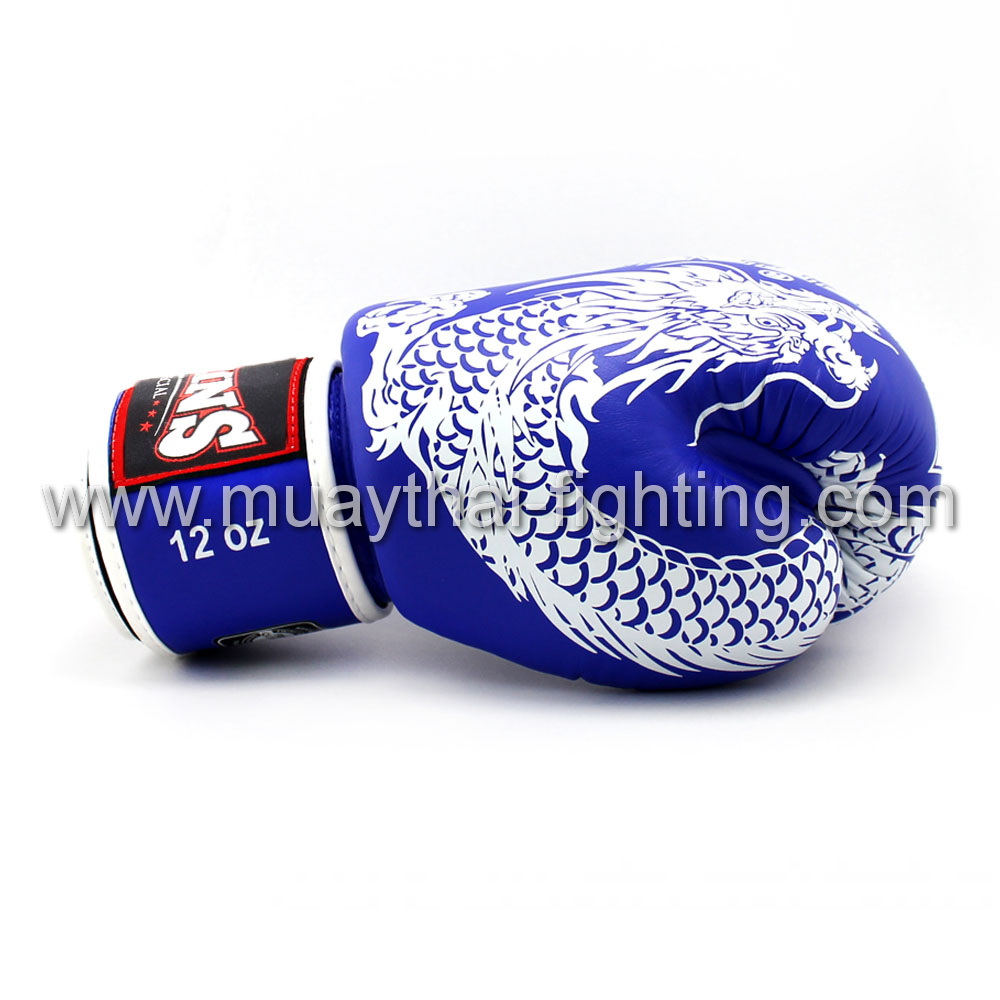 Twins Fancy Boxing Gloves Dragon Twins FBGVL3-49 White/Blue