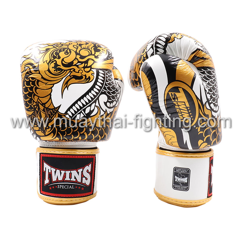 Twins Fancy Boxing Gloves Nagas FBGVL3-52 Gold/White