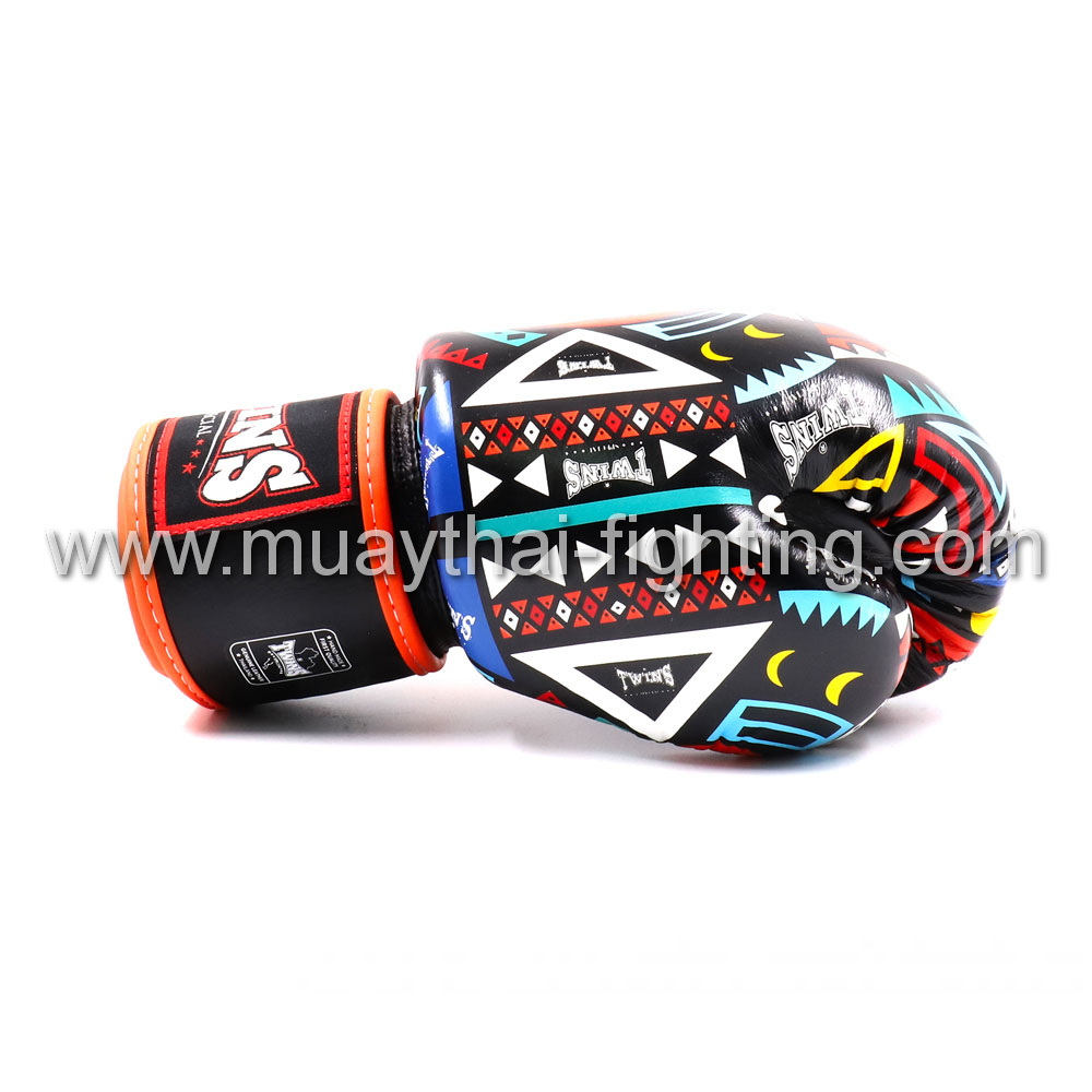 Twins Fancy Boxing Gloves Aztecs FBGVL3-57 Orange