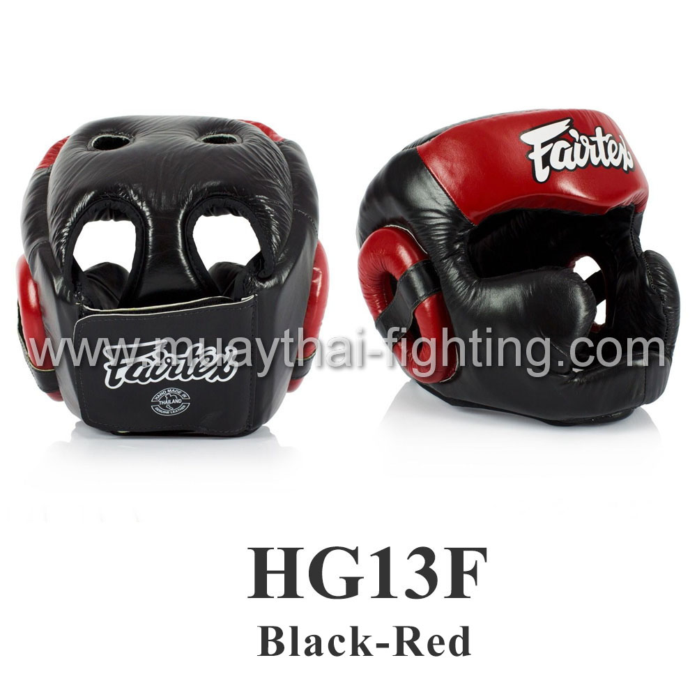 Fairtex Diagonal Vision Sparring Headguard HG13F Black/Red