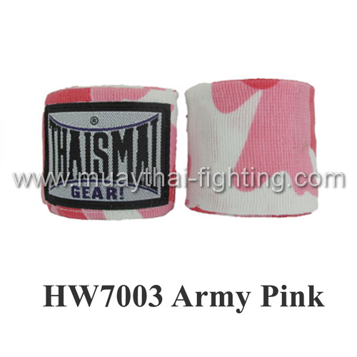 ThaiSmai Fancy Design Elastic Handwraps Army Pink HW-7003