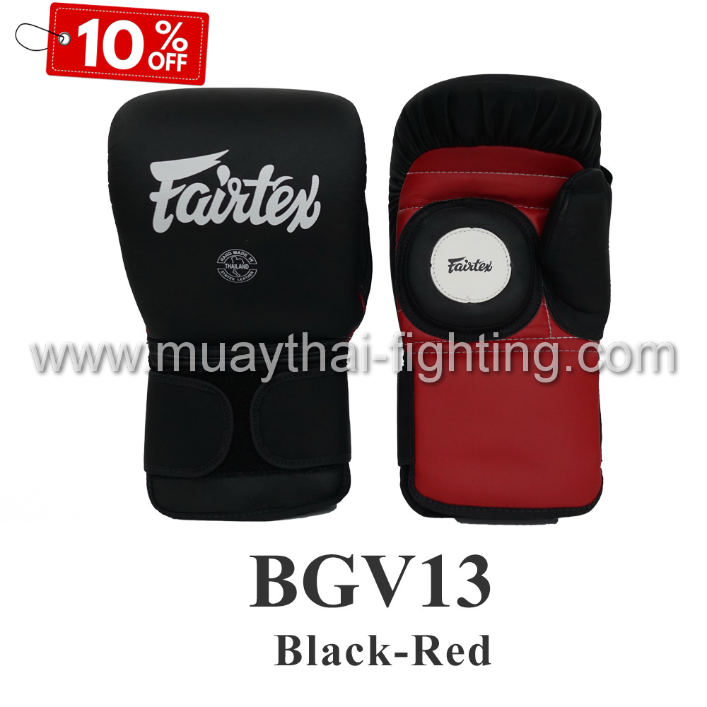 SALE 10% OFF Fairtex Coach Sparring Gloves BGV13 Black/Red