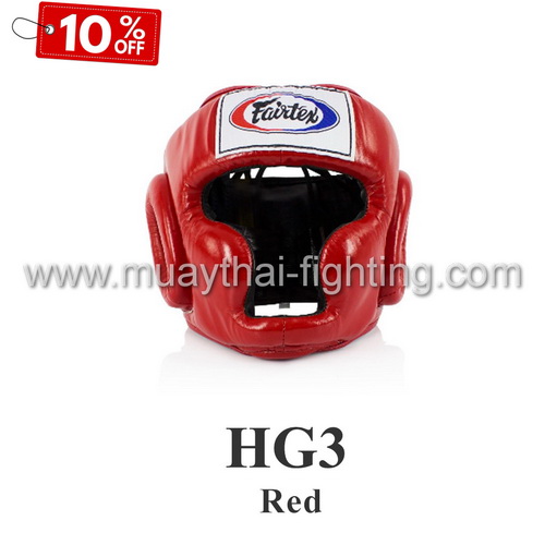 SALE 10% OFF Fairtex Muay Thai Head Gear HG3 Red size L