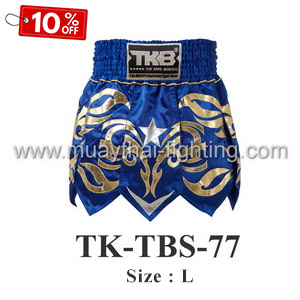 SALE 10% OFF Top King Muay Thai Shorts TK-TBS-77 Blue Gold "L"
