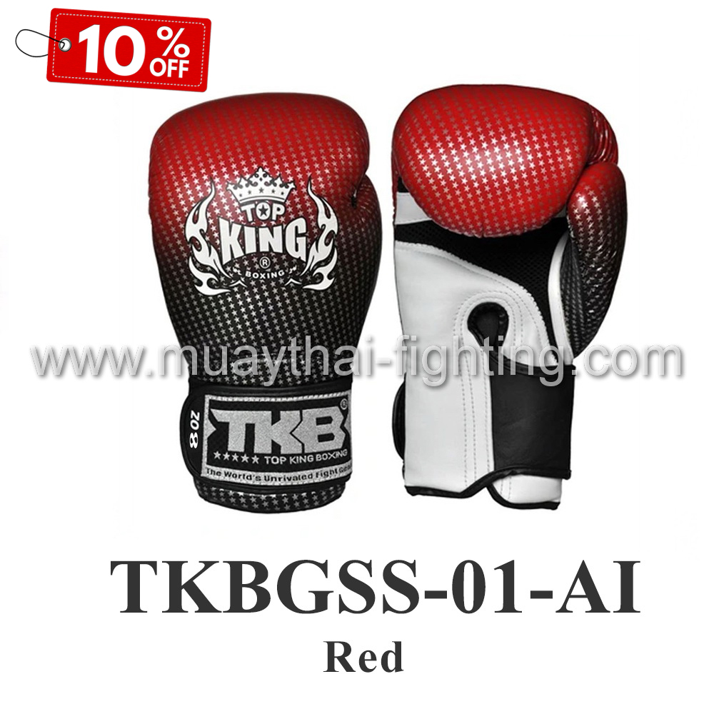SALE! 10% OFF TOP KING Boxing Gloves Super Star Air Red 8 oz