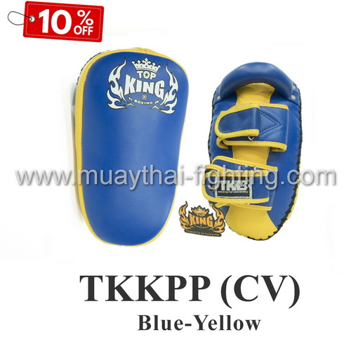 SALE! 10% OFF TOP KING Kicking Pad Pro Curved Velcro Blue "S"