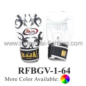 Raja Fancy Boxing Gloves Tattoo 3 Design RFBGV-1 #64 White