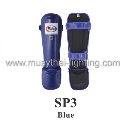Fairtex Shin Guards Pro Style In Step Double Padded SP3 Blue