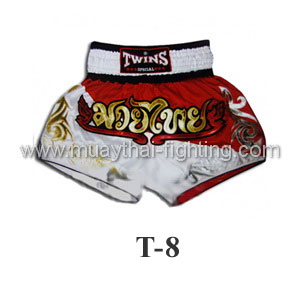 Twins Muay Thai Shorts Duo Red White T-8