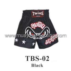 Twins Muay Thai Shorts No Fear/Lumpinee TBS-02 Black