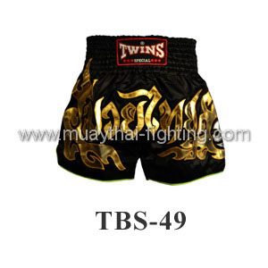 Twins Muay Thai Shorts Black Gold TBS-49