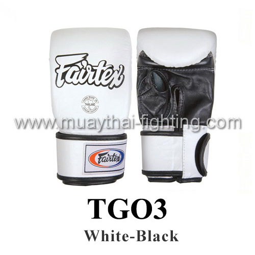 Fairtex Super Sparring Gloves Open Thumb TGO3 White/Black