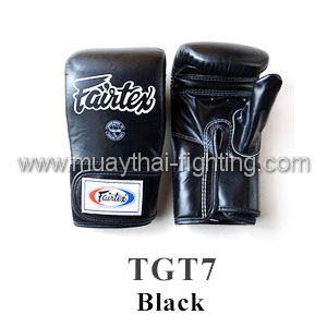 Fairtex Muay Thai Boxing Bag Gloves Black Cross Trainer 