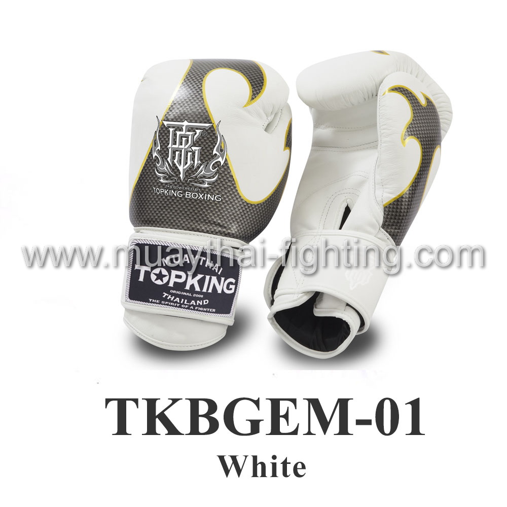 Top King Boxing Gloves Empower Creativity TKBGEM-01 White