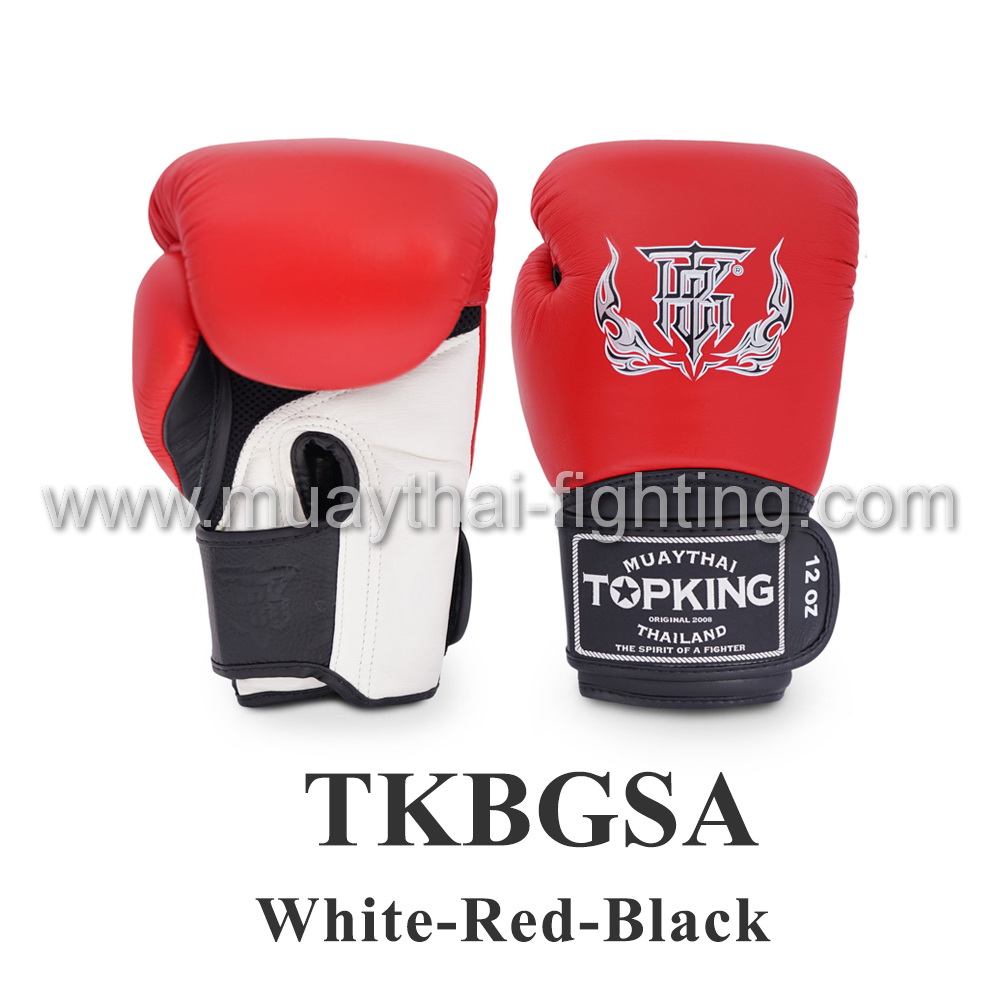 TOP KING Boxing Gloves Super “Air” TKBGSA-White/Red/Black
